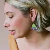 Mini Gum Blossom flower earrings in Pistachio & Lilac