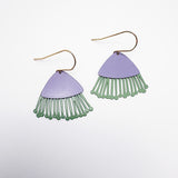 Mini Gum Blossom flower earrings in Lilac & Sage