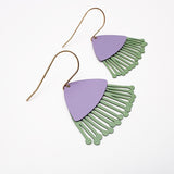 Mini Gum Blossom flower earrings in Lilac & Sage