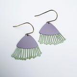 Mini Gum Blossom flower earrings in Lilac & Celery