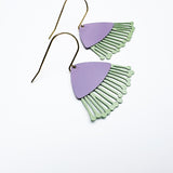 Mini Gum Blossom flower earrings in Lilac & Celery