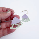 Mini Gum Blossom flower earrings in Lilac & Celery