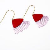 Mini Gum Blossom flower earrings in Red & Pink