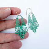 Goddess earrings in Emerald Green