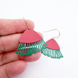 Gum Blossom earrings in Red & Green