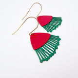 Gum Blossom earrings in Red & Green