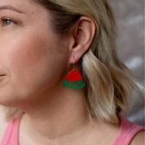 Gum Blossom earrings in Red & Green