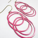 Hula Hoop earrings in Bright Pink
