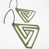 Impossible Triangle earrings in Sage Green