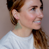 Impossible Triangle earrings in Sage Green