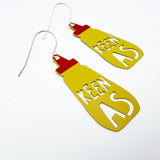Keen As earrings in Mustard & Red