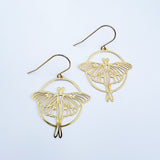 $59 Set: Monarch Butterfly & Luna Moth Gold earring set