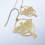 Luna Moth earrings in Gold