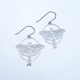 $59 Set: Cairns Birdwing Butterfly & Luna Moth Silver earring set