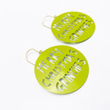 Merry Christmas Grinches earrings in Light Green