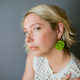 Merry Christmas Grinches earrings in Grinch Green