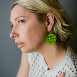 Merry Christmas Grinches earrings in Grinch Green