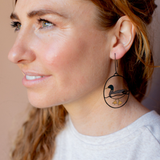 Mallard Duck earrings in Brown, Green & Orange