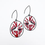 Manta Ray earrings in Black & Red