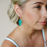 Mini Matisse Shape earrings in Teal