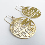 Merry Christmas Bitches earrings in Gold