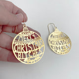 Merry Christmas Bitches earrings in Gold