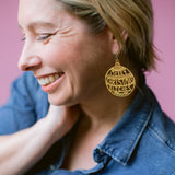 Merry Christmas Bitches earrings in Gold