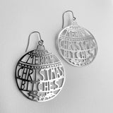 Merry Christmas Bitches earrings in Silver