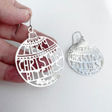 Merry Christmas Bitches earrings in Silver