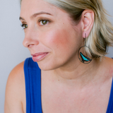 $65 Set: Blue Triangle Butterfly & Gum Blossom Lilac Sage earring set