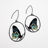 $59 Set: Cairns Birdwing Butterfly & Luna Moth Silver earring set