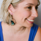$59 Set: Cairns Birdwing Butterfly & Luna Moth Silver earring set