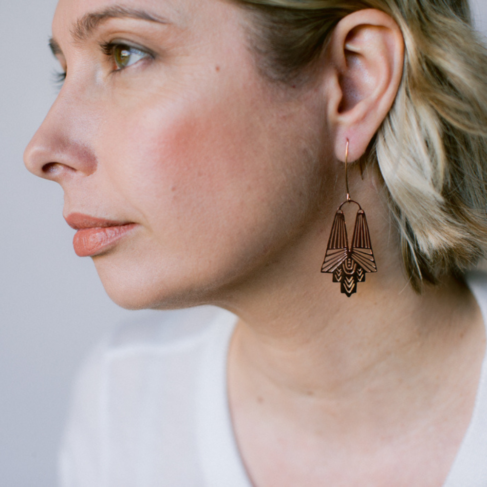 Goddess earrings in Rose Gold