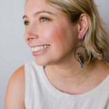 Midi Kookaburra earrings in Black/Brown/Blue