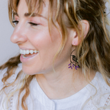 New Holland Honeyeater earrings in Black, Yellow & Purple