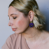Pansy flower earrings in Violet & Purple