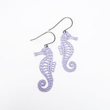 Seahorse earrings in Lilac