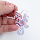 Seahorse earrings in Lilac