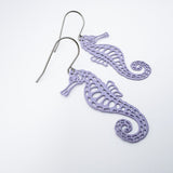 Seahorse earrings in Lilac