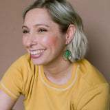 Midi Wattle Flower earrings in Black/Yellow/Green