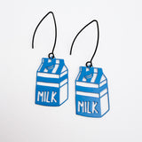 Milk Carton earrings in Blue