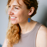 Milk Carton earrings in Blue