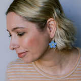 Forget Me Not flower earrings in Blue & Yellow