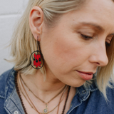 Midi Sturt Desert Pea Earrings in Red/Black