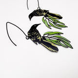 Regent Honeyeater earrings in Black/Yellow/Green