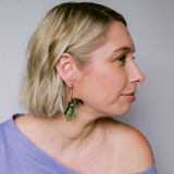 Regent Honeyeater earrings in Black/Yellow/Green