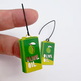 Olive Oil earrings in Greens
