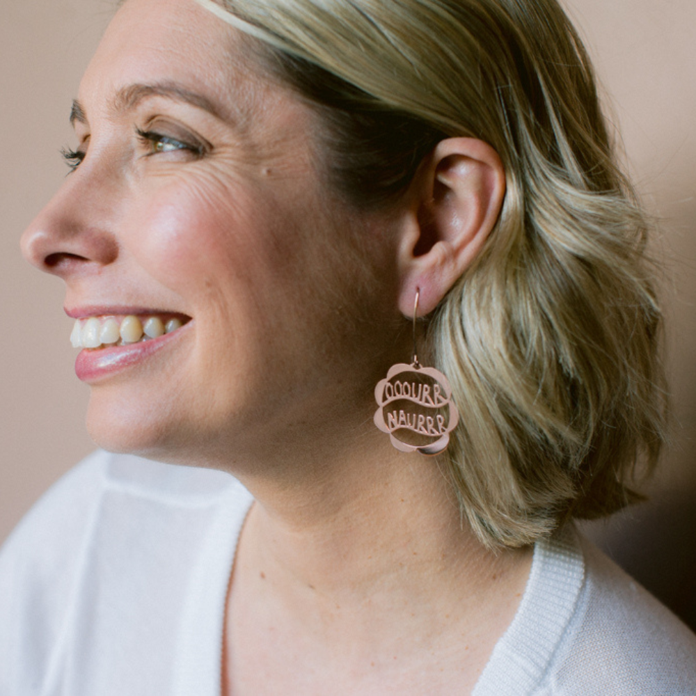 $59 Set: Ooour Naurrr & I'm Tiiired Actually in Rose Gold earring set