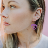 Mini Pansy Flower earrings in Purple