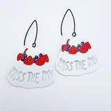 Pass the Pav earrings in White, Red & Purple